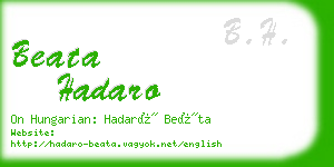 beata hadaro business card